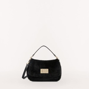 Furla 1927 SOFT Crossbody Taske Dame Sort | 0546-ELPQW