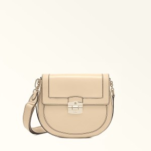 Furla CLUB 2 Crossbody Taske Dame Beige | 8463-NOJXM