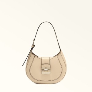 Furla CLUB 2 Skuldertasker Dame Beige | 4631-WKMDL