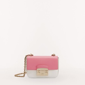 Furla METROPOLIS Crossbody Taske Dame Lyserød Hvide | 9247-BJZSC