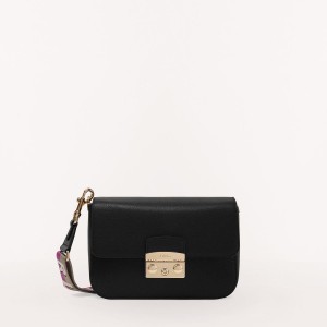 Furla METROPOLIS Crossbody Taske Dame Sort Lilla | 1392-MOLWQ