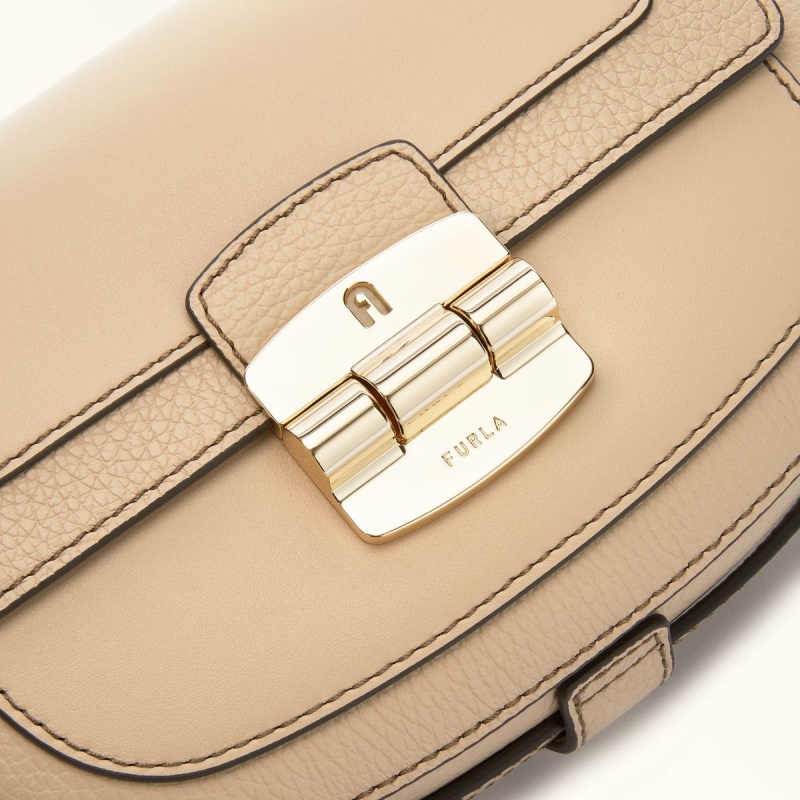 Furla CLUB 2 Crossbody Taske Dame Beige | 9653-HDORS