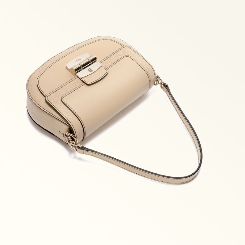 Furla CLUB 2 Crossbody Taske Dame Beige | 9653-HDORS