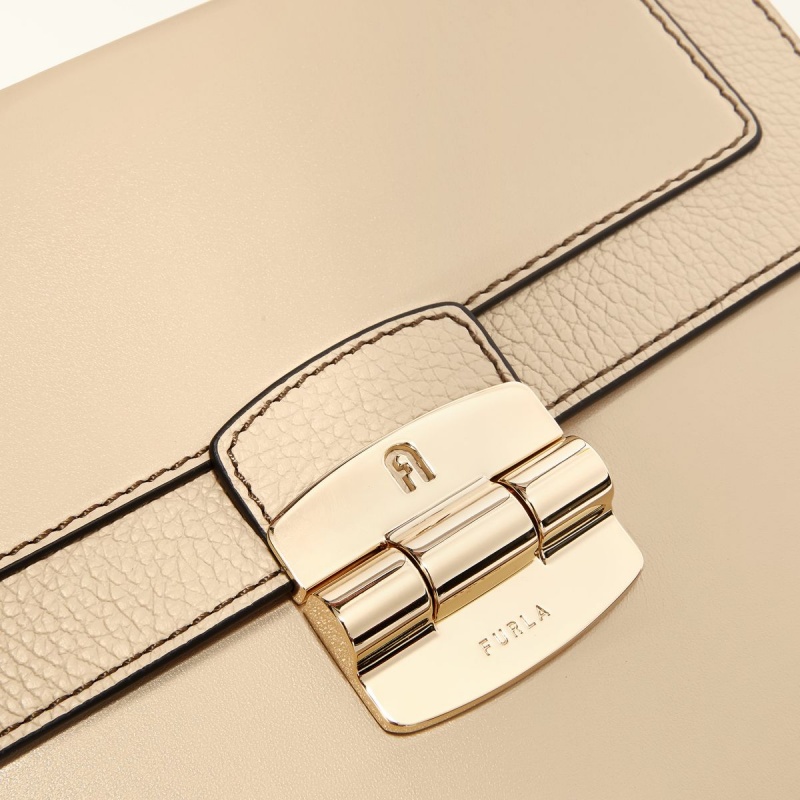 Furla CLUB 2 Crossbody Taske Dame Beige | 8463-NOJXM