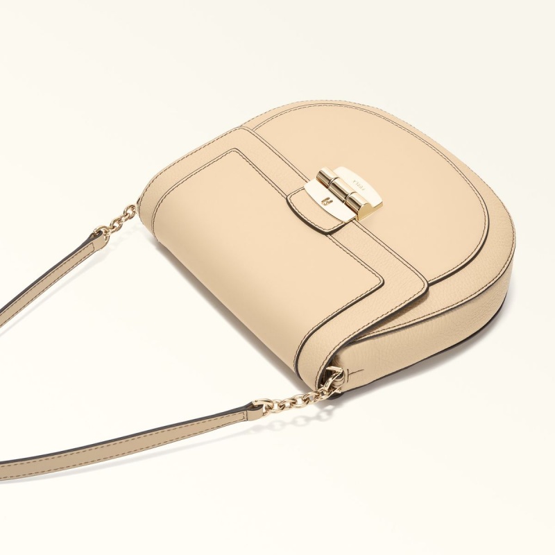 Furla CLUB 2 Crossbody Taske Dame Beige | 8463-NOJXM