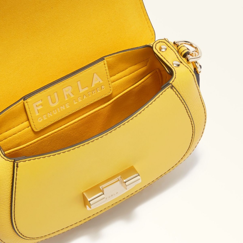 Furla CLUB 2 Crossbody Taske Dame Gul | 5061-TOMVK