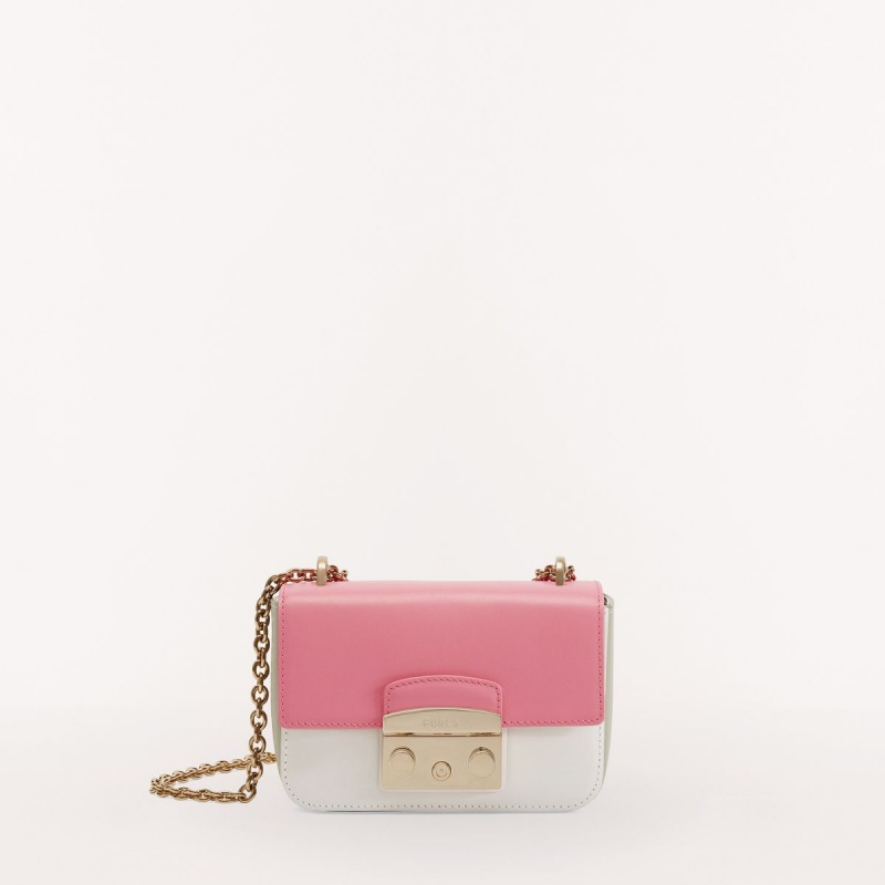 Furla METROPOLIS Crossbody Taske Dame Lyserød Hvide | 9247-BJZSC