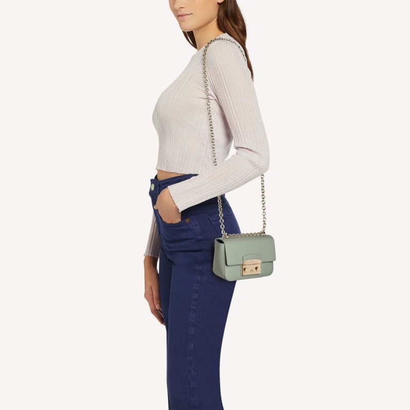 Furla METROPOLIS Crossbody Taske Dame Mintgrønne | 8751-UJKZC