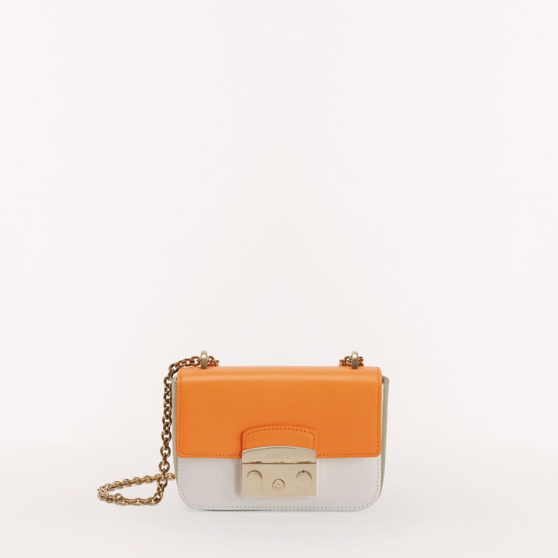 Furla METROPOLIS Crossbody Taske Dame Orange Hvide | 3257-HNIBC