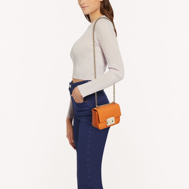 Furla METROPOLIS Crossbody Taske Dame Orange | 6093-BTZAH