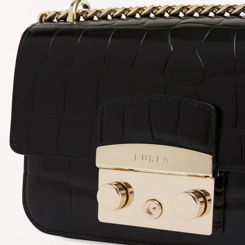 Furla METROPOLIS Crossbody Taske Dame Sort | 6725-ISOFU