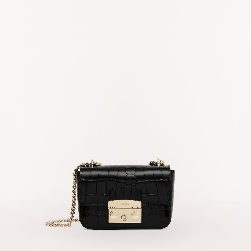 Furla METROPOLIS Crossbody Taske Dame Sort | 6725-ISOFU