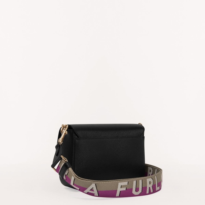 Furla METROPOLIS Crossbody Taske Dame Sort Lilla | 1392-MOLWQ