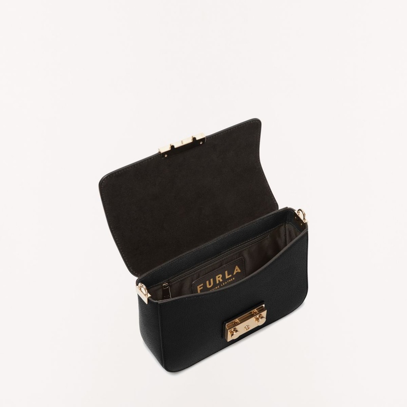 Furla METROPOLIS Crossbody Taske Dame Sort Lilla | 1392-MOLWQ