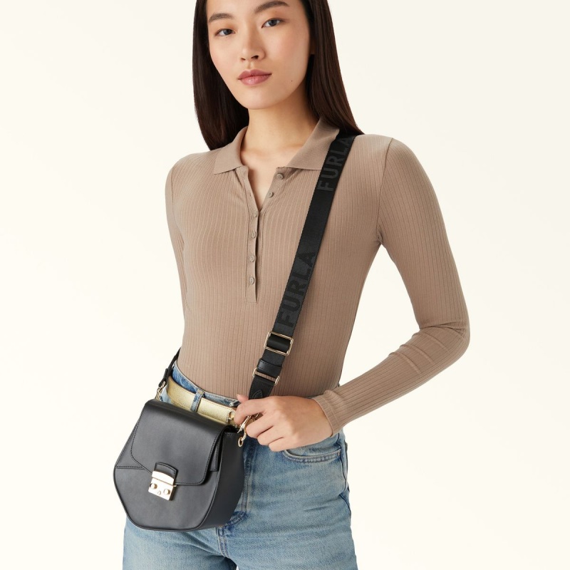 Furla METROPOLIS PRISMA Crossbody Taske Dame Sort | 7502-JSIEB