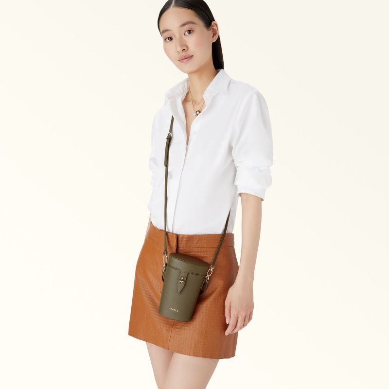 Furla NET Crossbody Taske Dame Olivengrøn | 8104-GPDJZ